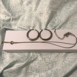 Sterling silver necklace and earrings